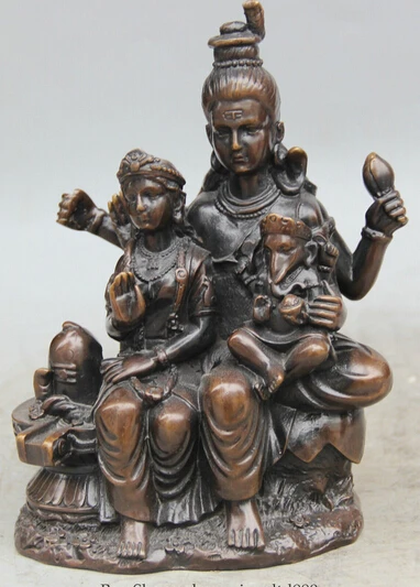 

JP S0524 8" India Bronze Buddha Mother Ganapati Ganesh Lord Ganesha Elephant Statue (B0328)