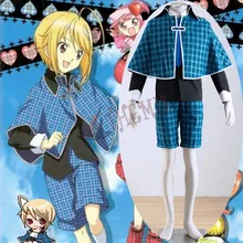 Athemis Cosplay Outfits Shugo Chara Hotori Tadase Unique Blue Tartan Design Fashion School Uniform with Tippet and Tie Unisex