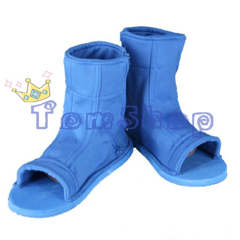 

High Quality Naruto Uzumaki Uchiha Sasuke Hatake Kakashi Cosplay Costume Ninja Blue Shoes Boots Free Shipping