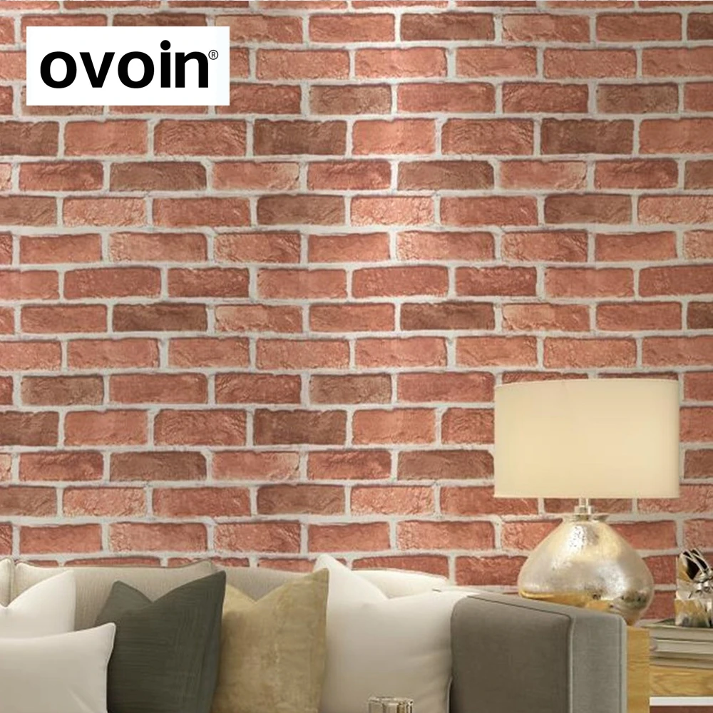 3D Effect Red Brick Texture Wallpaper Wall Paper Roll 10Min Wallpapers from Home Improvement on