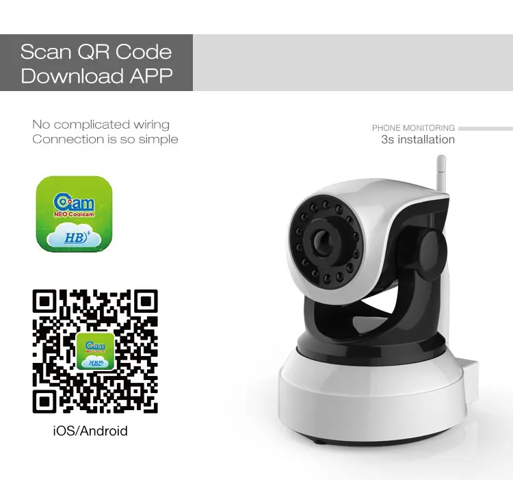 НЕО Coolcam nip-51f2g hd Wi-Fi ip-камера, Беспроводной P2P CCTV 720 P IP-камера и ONVIF, бесплатное приложение