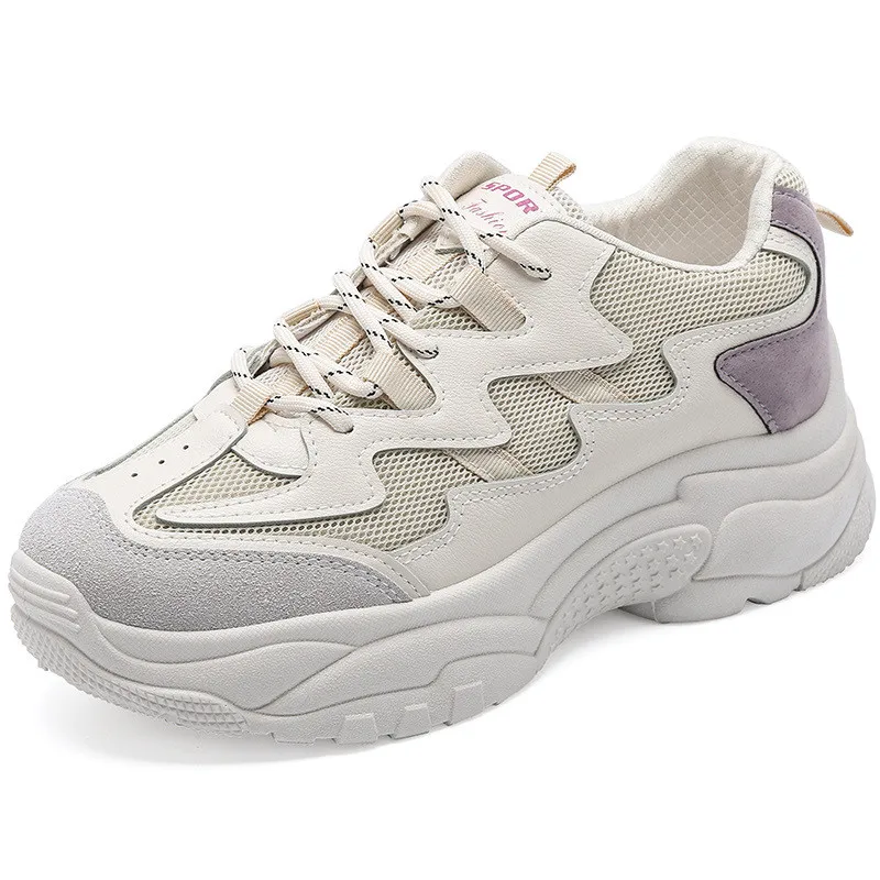

New 2019 Spring Fashion Women Casual Shoes Suede Leather Platform Shoes Women Sneakers Ladies White Trainers Chaussure Femme
