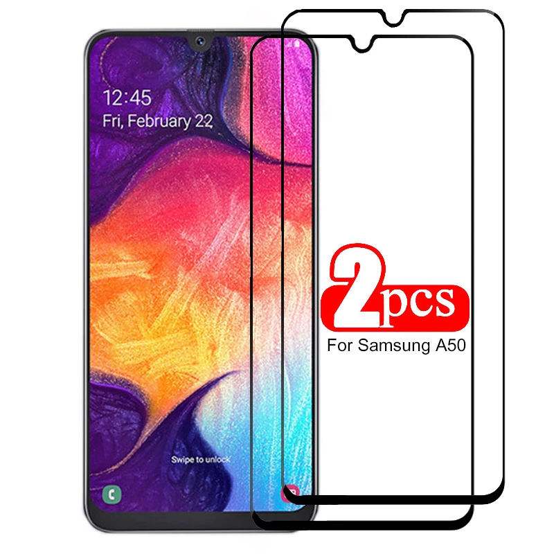 

2pcs 9H Tempered Glass For Samsung Galaxy A50 Screen Protector case For Sumsung Samsun Galax Gelaksi A 50 glas Protective Film