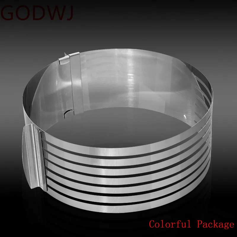 

GODWJ High Quality Stainless Steel Layered Adjustable 16 To 30CM Cake Mould Round Scalable DIY Mousse Circle Baking Tools