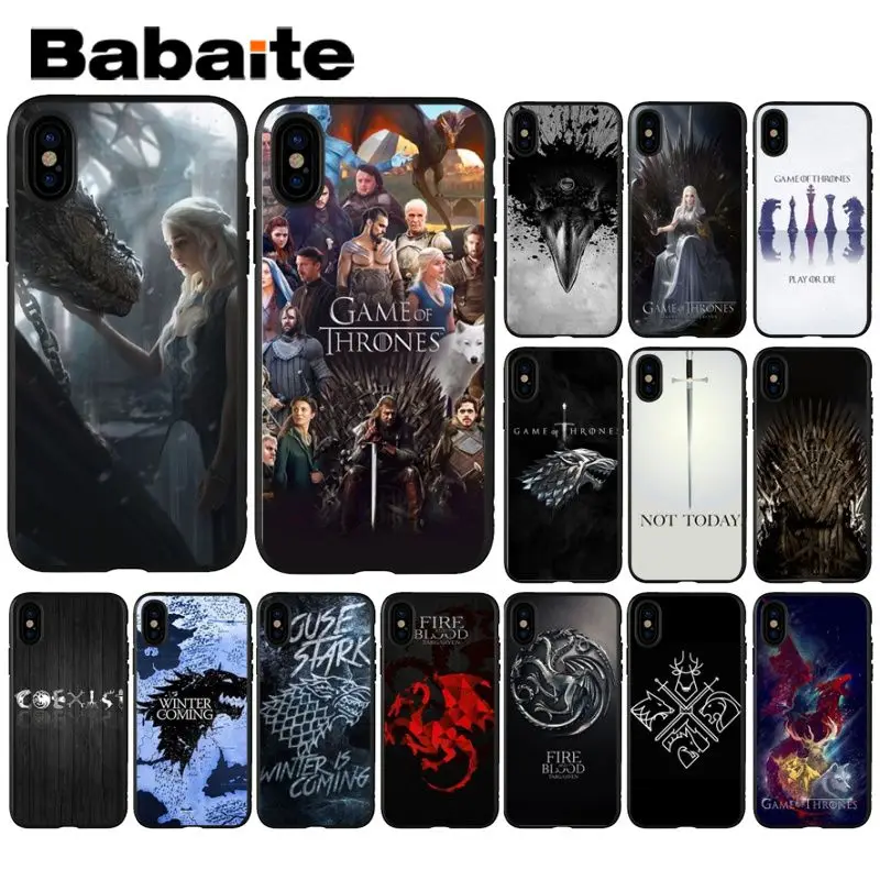 

Babaite Game Thrones Daenerys Dragon Jon Snow tyrion lannister Soft Phone Case for iPhone X XS MAX 6 6S 7 7plus 8 8Plus 5 5S XR