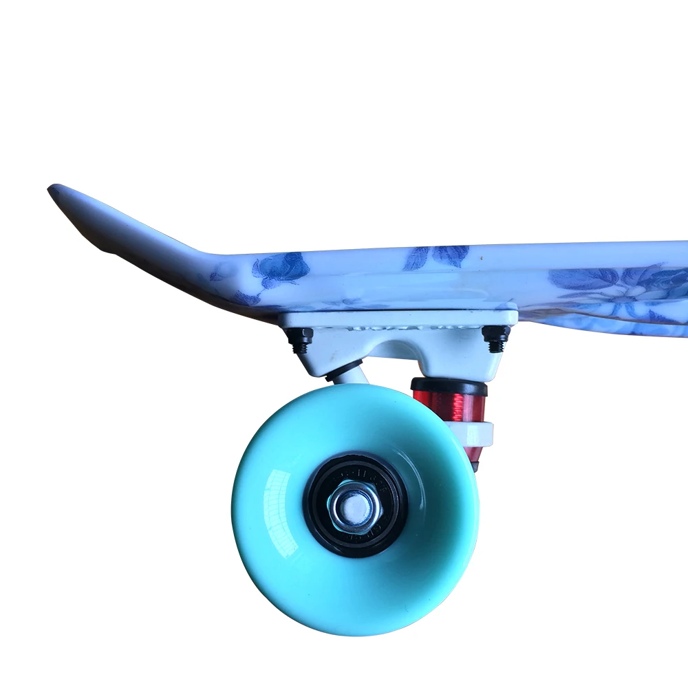 22 X 6 Retro Standard Mini Cruiser Longboard Skateboard with Floral Graphic - Ready to Ride for Girls image 2