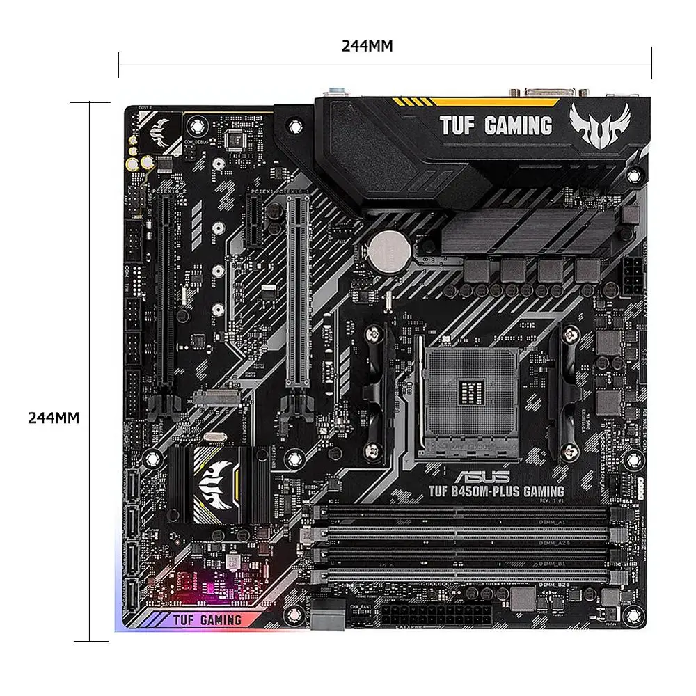 Promo  ASUS TUF B450M-PLUS ATX Motherboard AM4 Socket GAMING AMD B450 Desktop Mainboard Dual Channel DDR4 