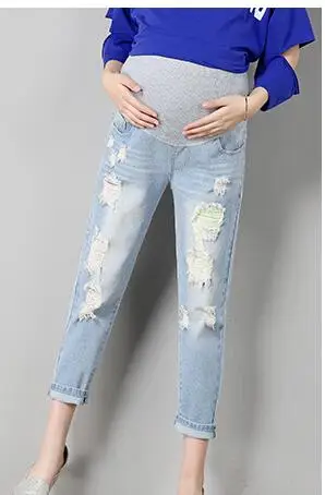 Новые джинсы для беременных женщин, джинсы для кормящих, длинная поддежка живота обтягивающие леггинсы Одежда для беременных - Цвет: 2