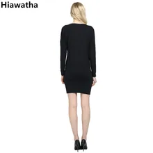 Hiawatha Women Long Sleeve Dress Fashion Slim Sequined Patchwork Dresses 2017 Spring O-Neck Vestidos Mujer L8035