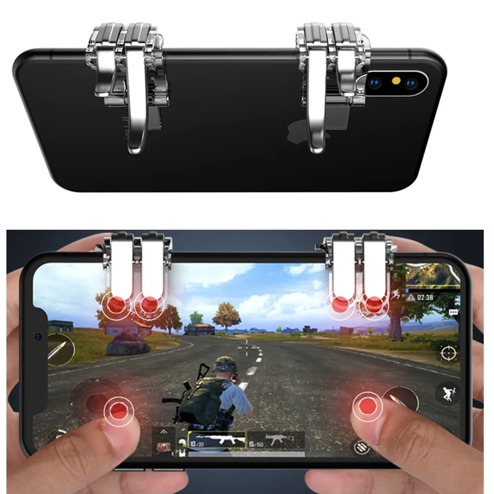 1Pair Six-finger linkage PUBG Mobile Game Fire Button phone 