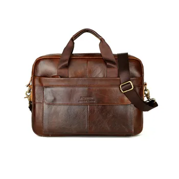 

2018 high quality Genuine Leather men's briefcase fashion handbag
