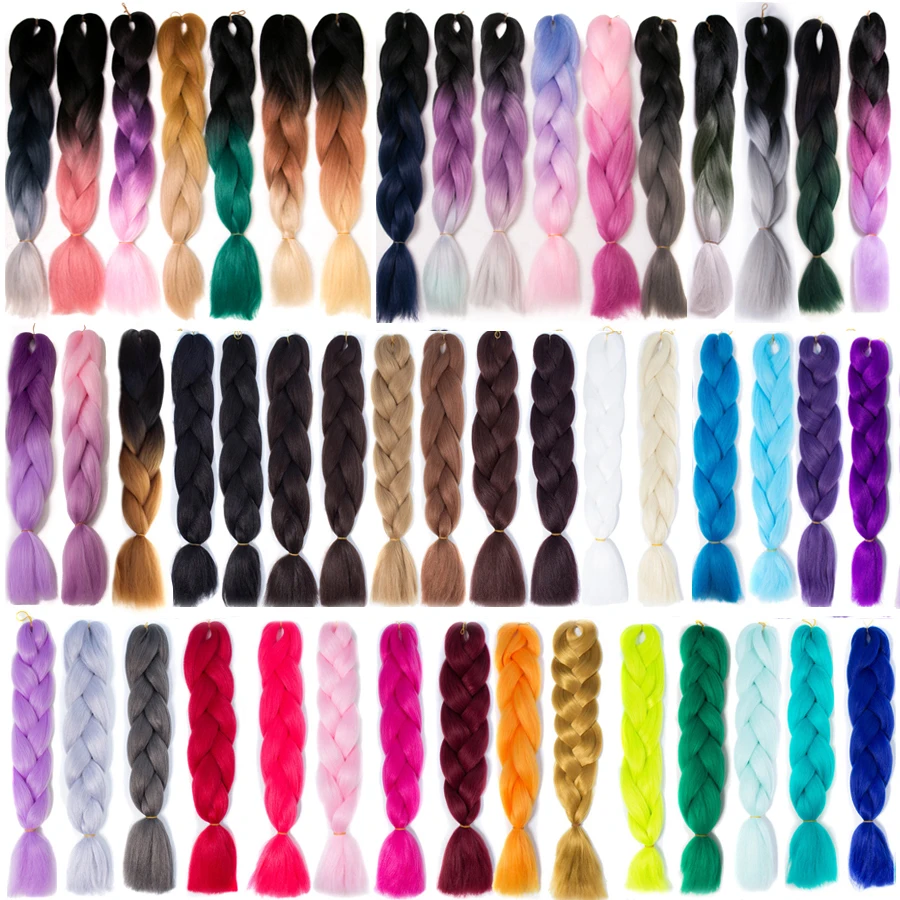 VERVES Braiding Hair 5 piece/pack 24'' Synthetic Jumbo Braids 100g/piece ombre color heat resistant Fiber Hair Extensions