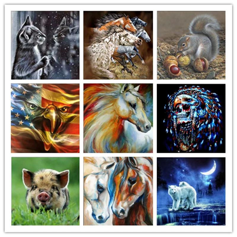 

DIY Full 5D Diamond Mosaic Cartoon Cat Animal Series Handmade Diamond Cross Embroidery Set Diamond Embroidery