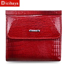 DICIHAYA, мини-кошелек, женские кошельки из натуральной кожи, с сумкой для монет, Аллигатор, на застежке, короткий кошелек, женские маленькие кошельки и кошельки