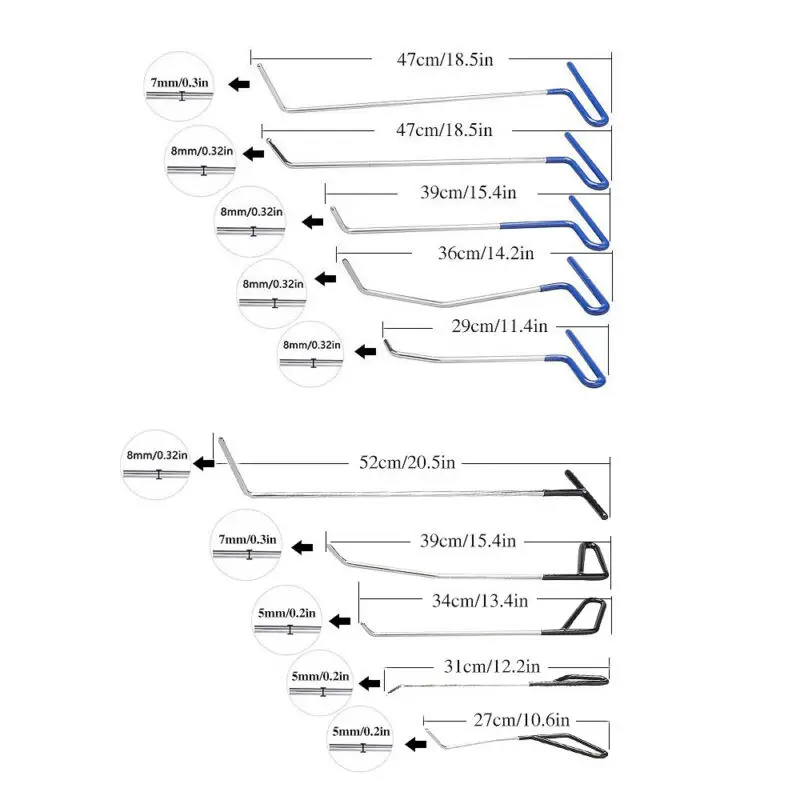 Инструменты PDR, крюк, инструменты, толкатель, автомобильная лома, безболезненные Инструменты для ремонта вмятин, наборы, клеевые палочки, отпорный молоток, градом, съемник, набор, инструменты
