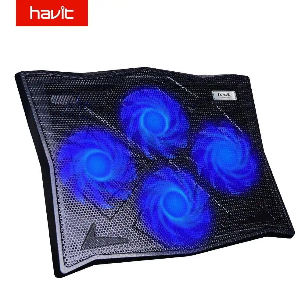 Havit Fan Cooling Usb Laptop Cooling Pad Blue Led Light Laptop