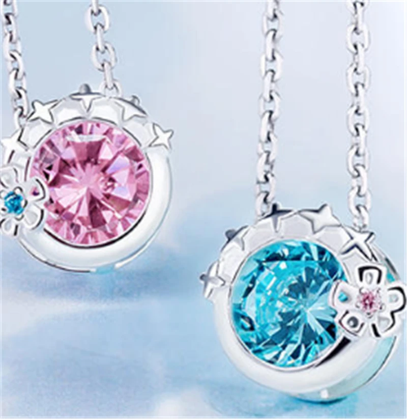 Anime Re:Zero kara Hajimeru Isekai Seikatsu Rem Ram Necklace Pendant 925 Silver Halloween Cosplay Gift | Украшения и аксессуары
