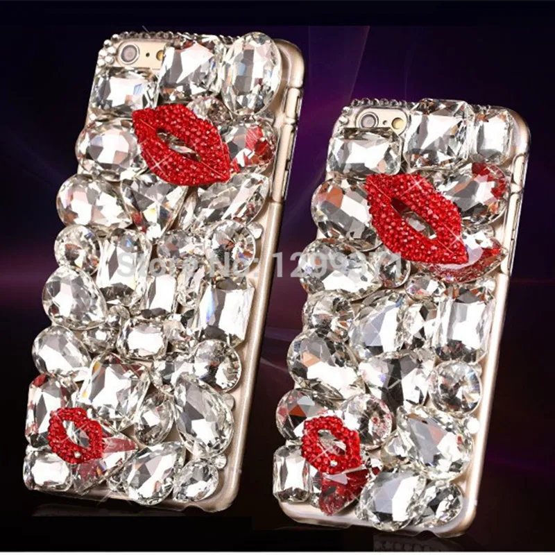 

Bling Diamond Red Lip Kiss Case Cover For Iphone XS Max XR X 8 7 6 6S Plus 5 5S Samsung Galaxy Note 9 8 5 4 3 S9/8/7/6 Edge Plus