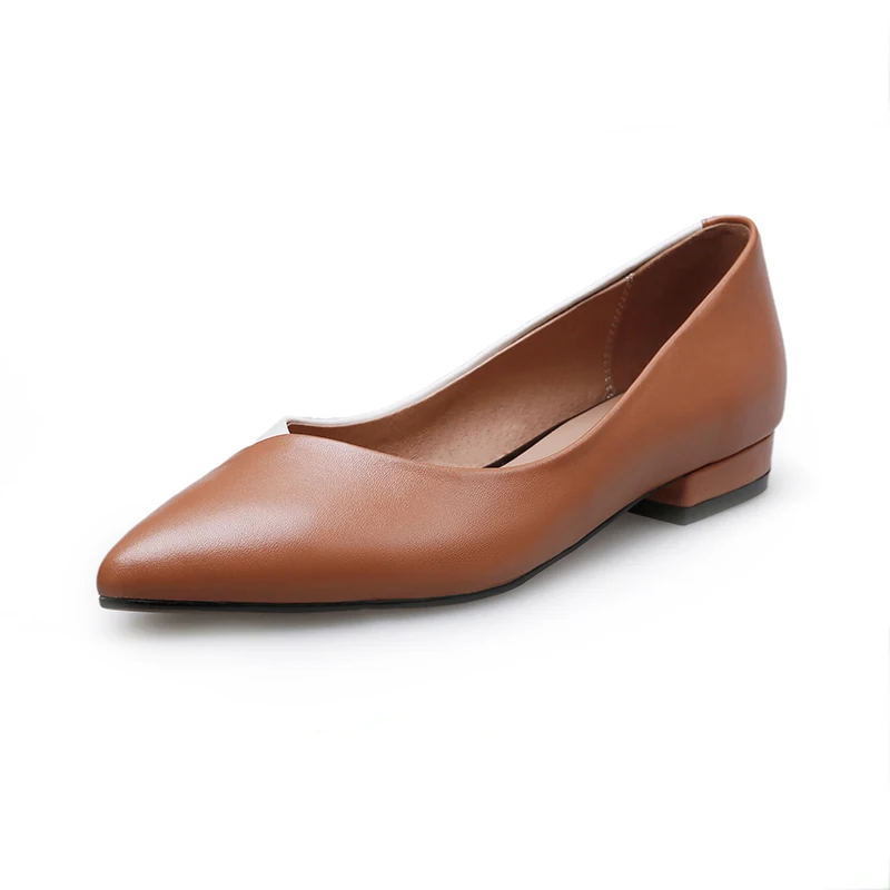 Bout Véritable Morazora Robe Pompes Printemps gris Arrivée Pointu Nouvelle Chaussures Confortable En 2019 Cuir Femmes Caramel Femme Color D'été xzXqwrz86