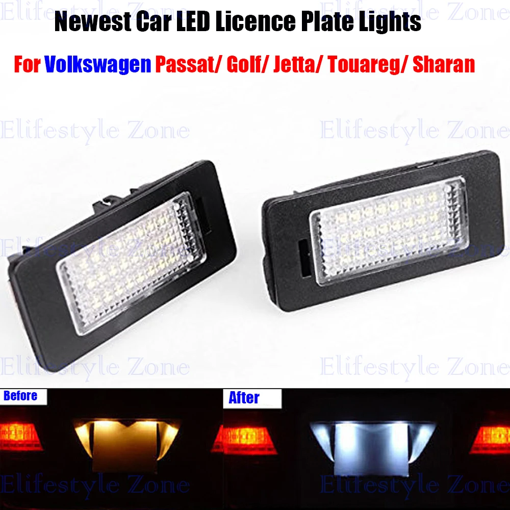 2 X Led Numero Targa Lampada Obc Error Free 18 Led Per Volkswagen Vw Golf Jetta Passat Sharan Touareg