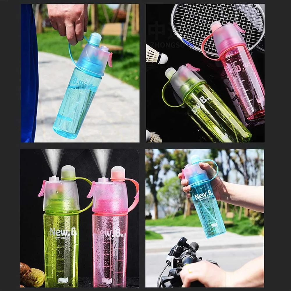 Plastic Spray Water Bottle Portable Drinking Cup Outdoor Climbing Bottles