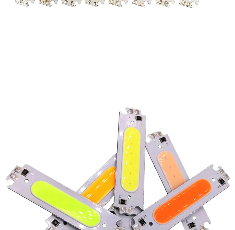 60x15MM 2W COB Chip LED Light Lamp 12V White Yellow Blue Red Green Pink Purple Color LED Bulb for Car Lighting 60mm COB Board (2)