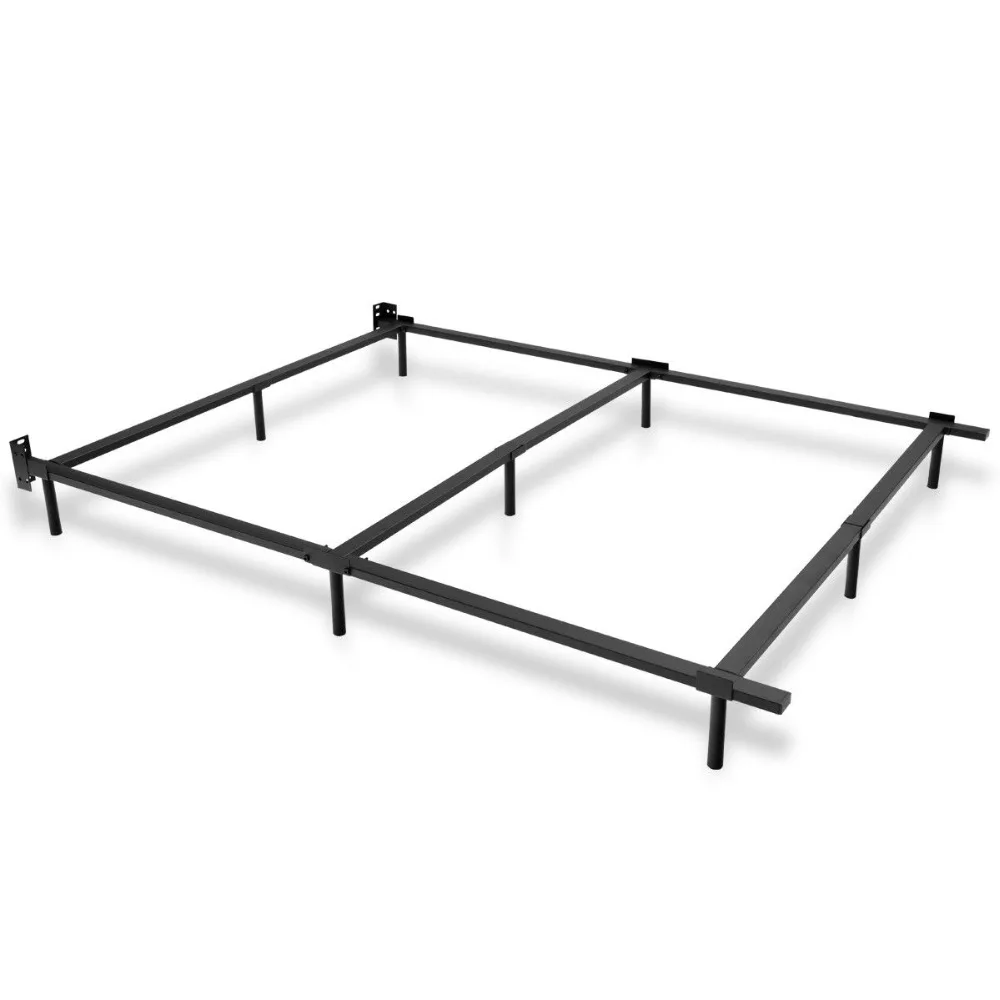 Giantex Black Folding Heavy Duty Metal Bed Frame Center Support Bedroom Full Size Bedroom Furniture HW52107