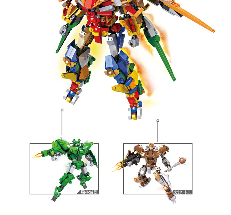 11  5 styles cartoon robot models Building Blocks Educ1ational Toys For Kids Compatible Legos COGO4901
