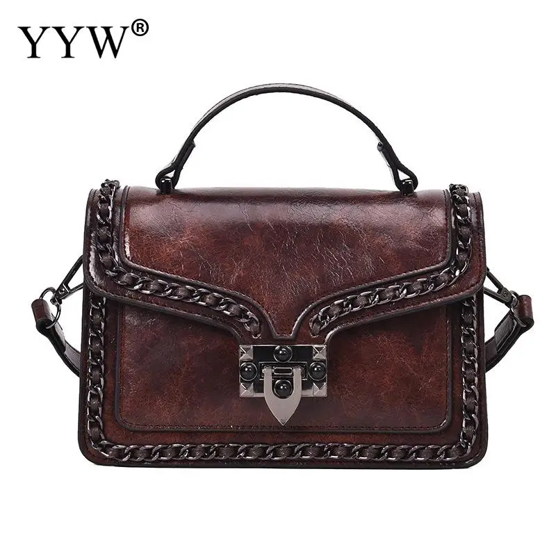 

Women Vintage Handbags Female PU Leather Shoulder Bag Box Hanging Strap Crossbody Bags 2019 Black Handbags Tote Bolso Mujer