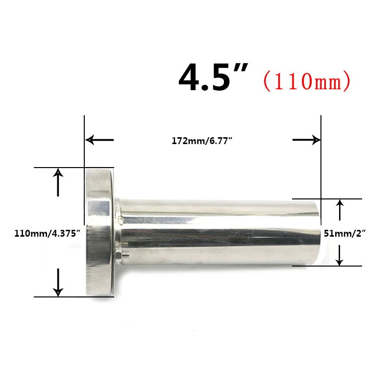 Универсальный Регулируемый 85 мм 3," /98 мм 4"/110 мм 4," автомобильный глушитель из нержавеющей стали YC101073 - Цвет: 110mm