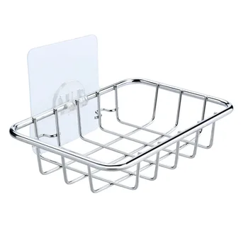 

Soap Dishes Soap Case Holder Soap Sponge Scrubber In Bathroom Kitchen Sink Bathroom shelf Storage rack with Adhesive HOT K4