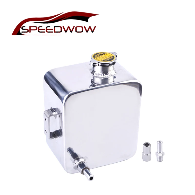 

SPEEDWOW Universal 2 Litre Oil Catch Tank Can Custom Alloy Water Expansion Header Oil Catch Can Reservoir Tank 11mm 15mm Fitting
