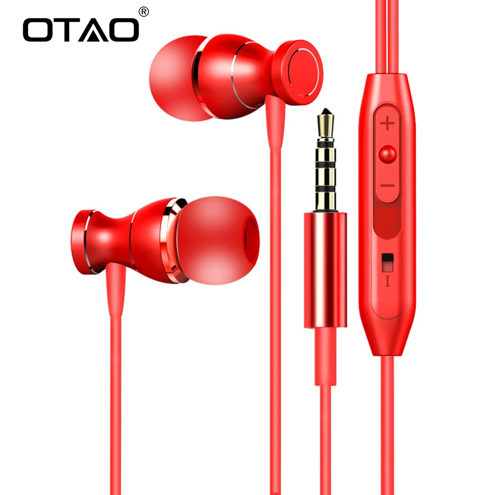 OTAO In Ear Магнитная адсорбционная гарнитура линейный контроль стерео звук с