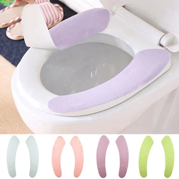 

2018 New Washroom Warm Washable Health Sticky Toilet Mat Seat Cover Pad Household Reuseable Soft Toilet Seat Cover