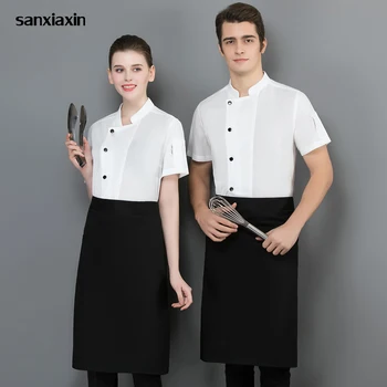 

new Unisex Food Service shirt Kitchen chef Uniform Jacket sushi chinese chef restaurant uniform Bakery hotel uniform chef coat