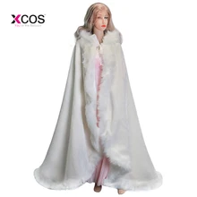 Элегантная дешевая теплая накидка для невесты цвета слоновой кости белое зимнее меховое пальто женское свадебное болеро жакет свадебные накидки свадебное пальто