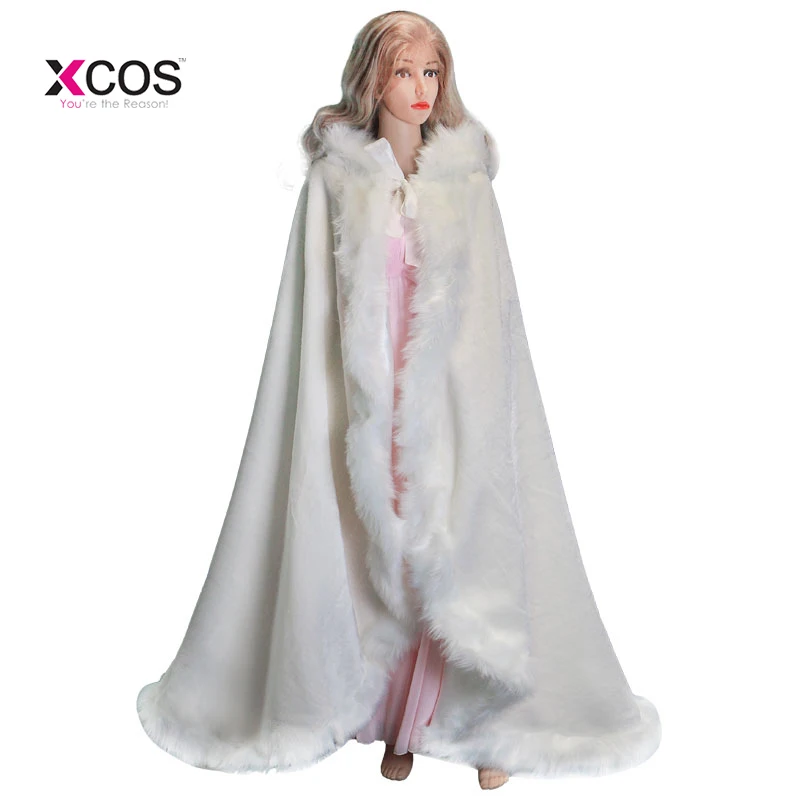 

Elegant Cheap 2018 Warm Bridal Cape ivory White Winter Fur Coat Women Wedding bolero Jacket Bridal Cloaks Wedding Coat