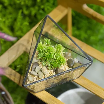 

Handmade Geometric Flower Pot Small Glass Terrarium Container Balcony Garden Decorative Planter Pot for Air Plants Succulents