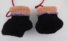 GLV905 4 7years Children neck hung font b gloves b font Cartoon bear head new knitting