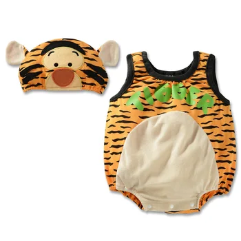 

Newborn baby cotton rompers Summer Rompers cute Cartoon Tiger fruit Jumpssuits spideman baby boys girls sleeveless