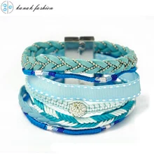 KANAK New Wrap Bracelet Magnetic Clasps Blue Brazilian Boho Bracelets Multi Strand Bohemian Ipanema Bracalets Woman