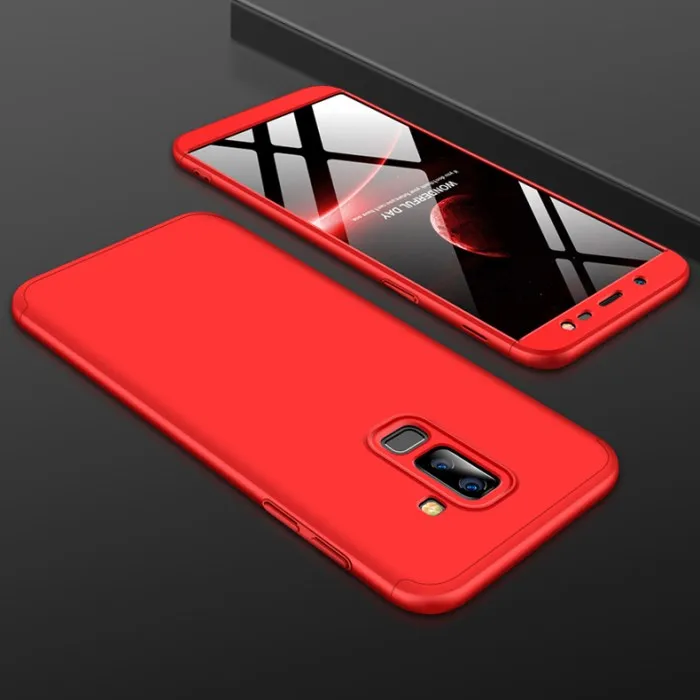 Для samsung J8 чехол 360 полная защита противоударный жесткий тонкий задний Чехол для samsung Galaxy J8 чехол для телефона s Fundas Coque - Цвет: Красный