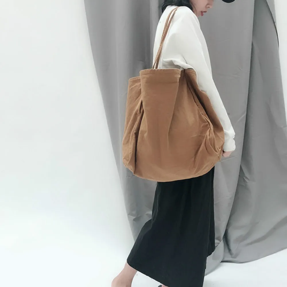 

Women Solid Canvas Shoulder Bags Environmental Shopping Bag Tote Large Casual Crossbody Bags Handbag for Women Army Green White