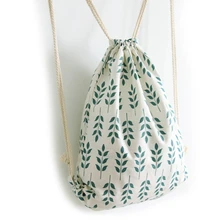 Женская сумка на шнурке, Холщовая Сумка с принтом на шнурке, спортивный школьный рюкзак для улицы, сумки