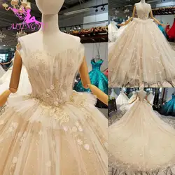 AIJINGYU 2017 свадебное платье es модное короткое спереди уникальное индийское с длинным рукавом атласное платье популярное свадебное платье