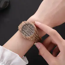 LinTimes женские наручные часы Круглый циферблат Модные Простые Женские Имитация дерева кварцевые часы для женщин