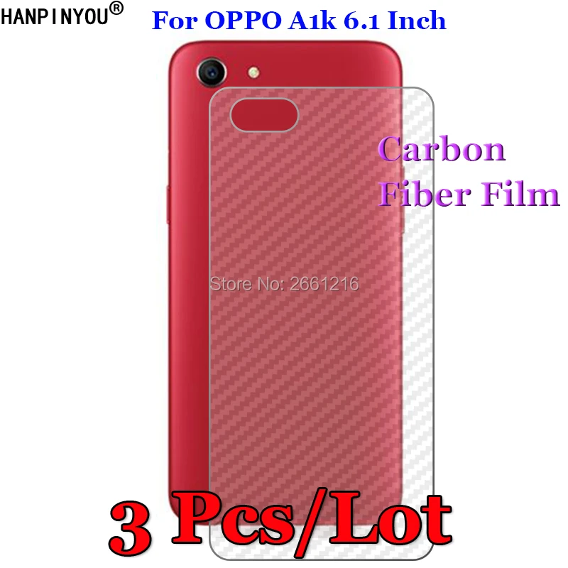 

3 Pcs/Lot For OPPO A1k 6.1" 3D Non-slip Clear Carbon Fiber Back Film Screen Protector Protective Sticker