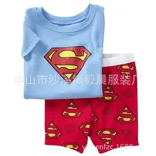 Новые Стильные комплекты одежды для детей с рисунками из мультфильмов пижамы для мальчиков Детские пижамные комплекты, Пижамы с короткими рукавами для мальчиков, От 2 до 7 лет - Цвет: at the pictures