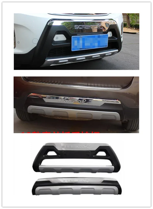 Для 2013- KIA Sorento, автомобильный Стайлинг высокого качества пластик ABS Хром Передний+ задний бампер накладка