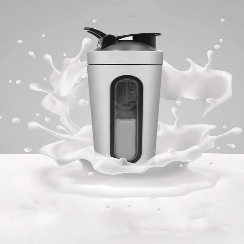 

800ML Coffee Mug Cup 304 Stainless Steel Mixer Blender Shaking Cup Portable Water Bottle Capacity Display Coffee Cup